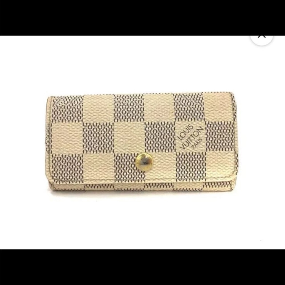 Louis Vuitton Damier Azur Multicles 4 Ring Key Case White